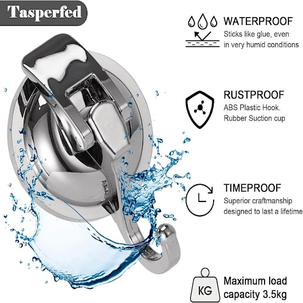 6 kpl Imukuppikoukku Tyhjiö Imu Suihkukoukut Viittakoukut silver 6pcs-6pcs