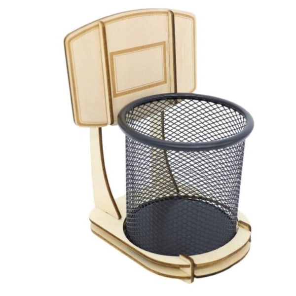 Office Pen Pencil Holder Træ Basketball Stand Pen Holder