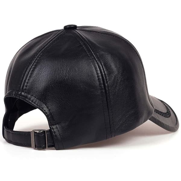 Læder Baseball Caps Termo Hatte SORT black