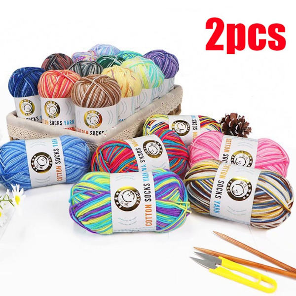 2 stk Rainbow Garn Bomuldsgarn 02 02 02