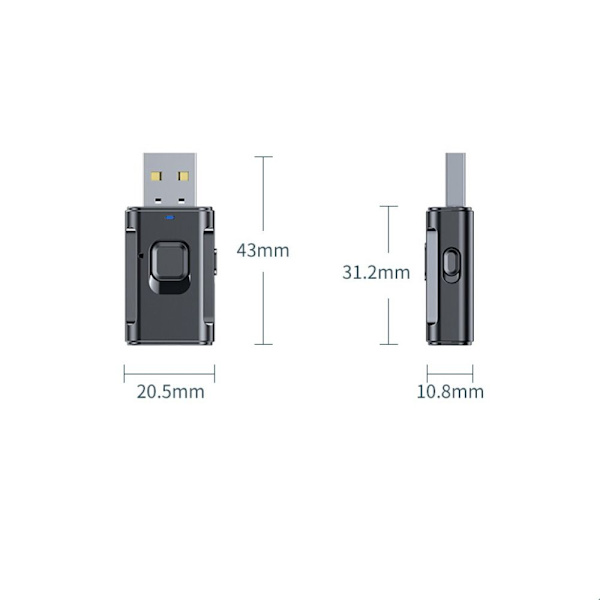 Audio Receiver Sender Bluetooth 5.0 black
