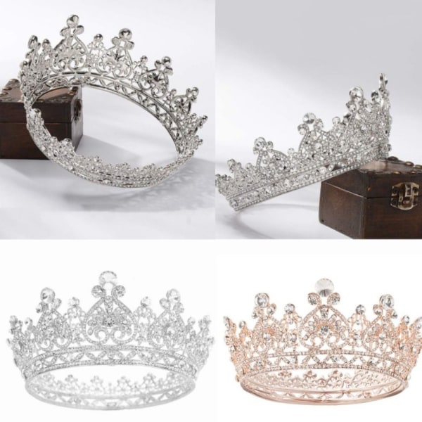 Crystal Crown Bride Queen Crown GULD gold