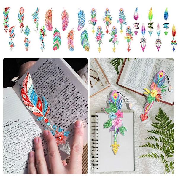 6 kpl / set Feather Bookmark Diamond painting Kirjanmerkki 04 04 04