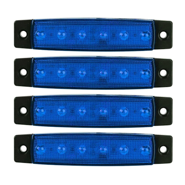 4 STK LED-sidemarkeringsindikatorlys Advarselsbaglygte BLÅ Blue 12V-12V