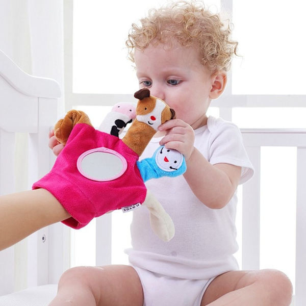 Baby Toddler Leksaker Djur Handdockor ROSE RED rose red