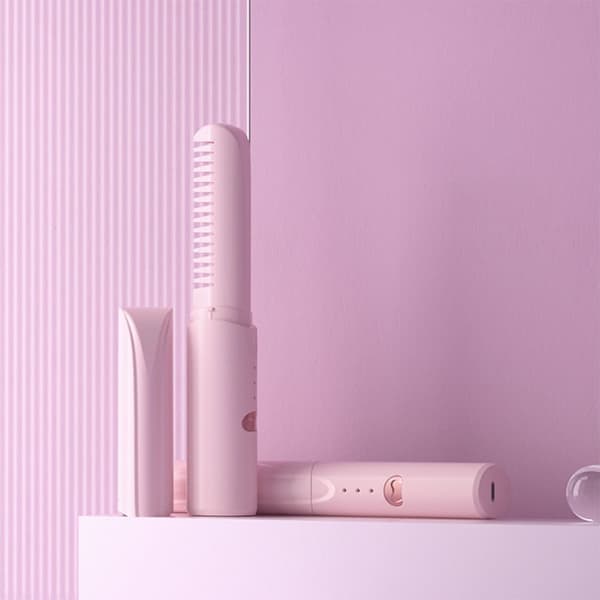 Rette krøllebørste Hår Hot Comb ROSA pink