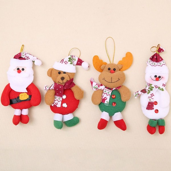 4st Xmas Tree Hängande Jul Plysch Doll Ornaments SANTA SANTA