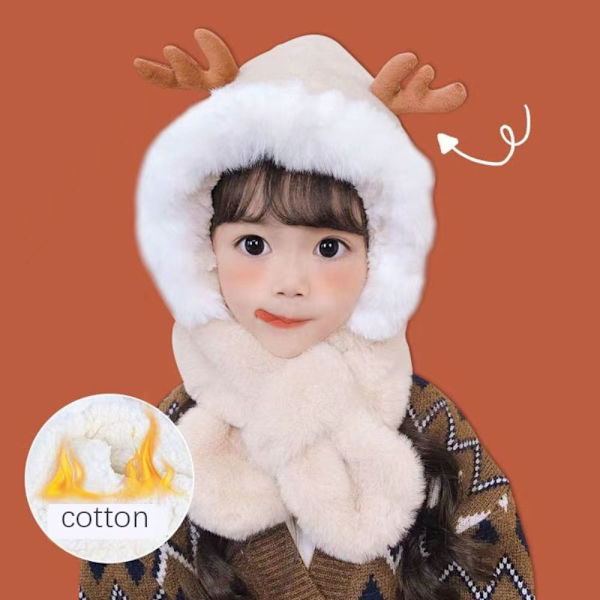 Baby med halsduk Halsdukar Öronhalsmössor KHAKI HJORTHORT khaki Deer Antler-Deer Antler