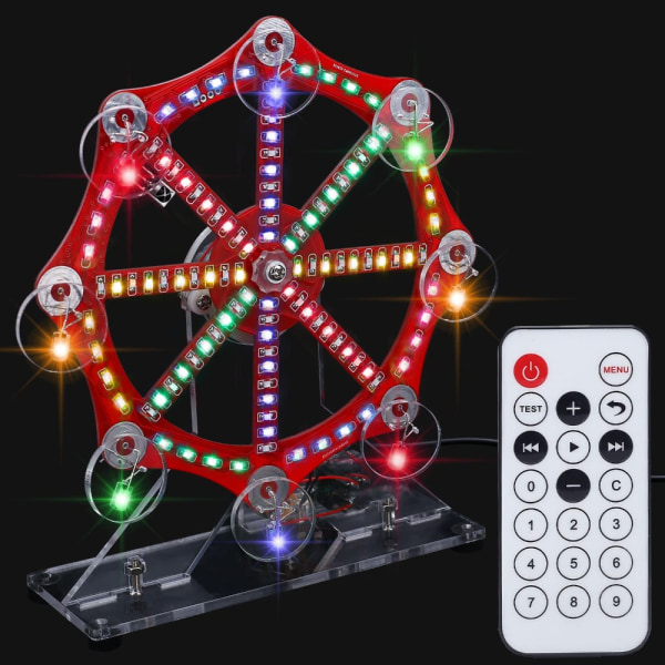 Maailmanpyörän malli Tee itse värikkäiden LED-valojen juotosharjoitus
