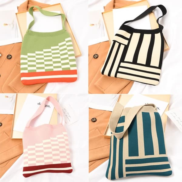 Knit Handbag Tote Bag 2 2 2
