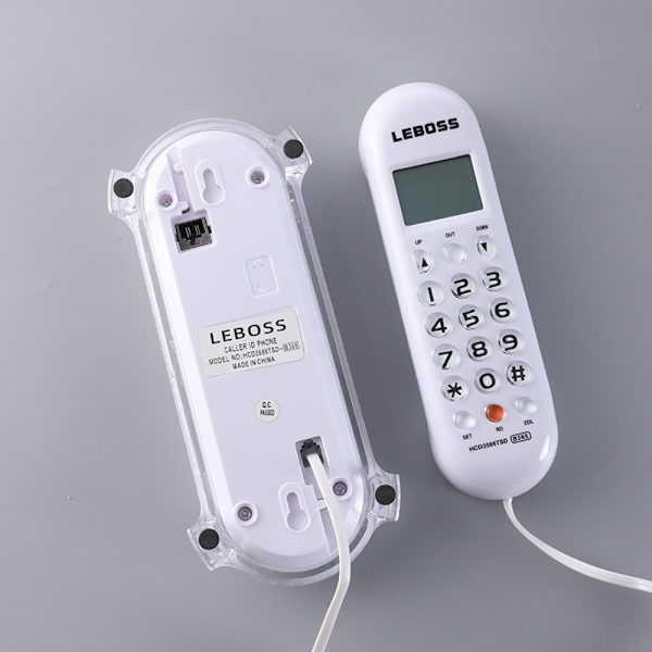 Trådbunden telefon Kabeltelefon VIT White