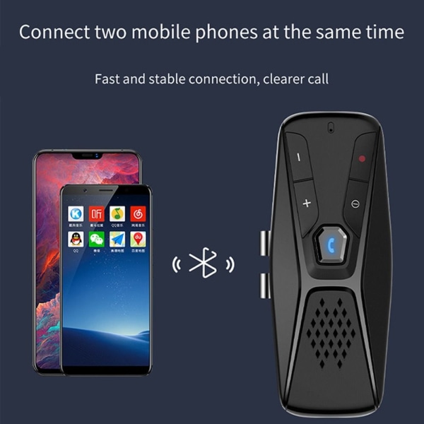 Håndfri højttalertelefon Mikrofon Bluetooth 5.0 mikrofonvisir Black
