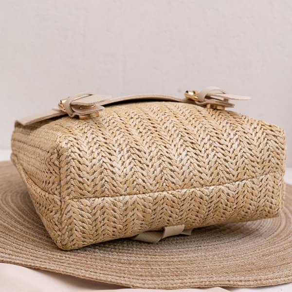 Straw Backpack Skulderveske SVART black