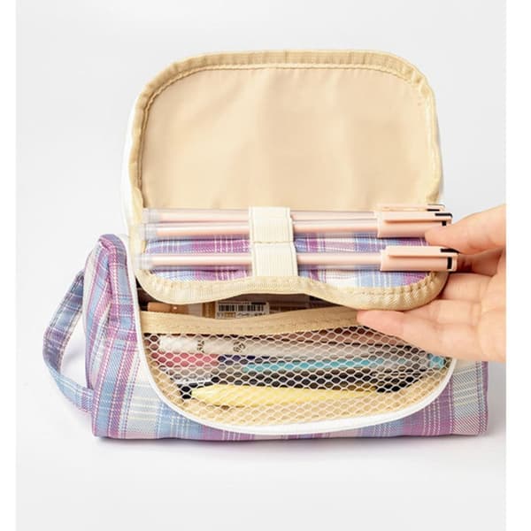 Canvas Case Ruudullinen kynälaukku BB B