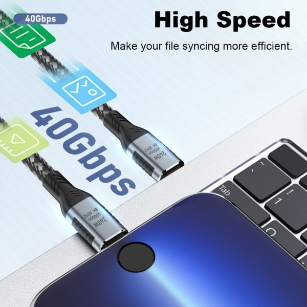 USB-C til Type C-kabel USB 4.0 Gen 3 1.5M 1.5m