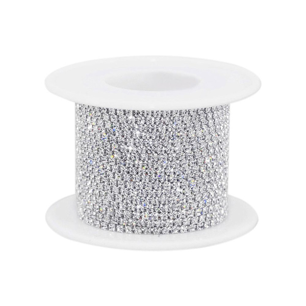 Rhinestone Chains AB Dense Claw Chain SILVER VIT SILVER VIT Silver white