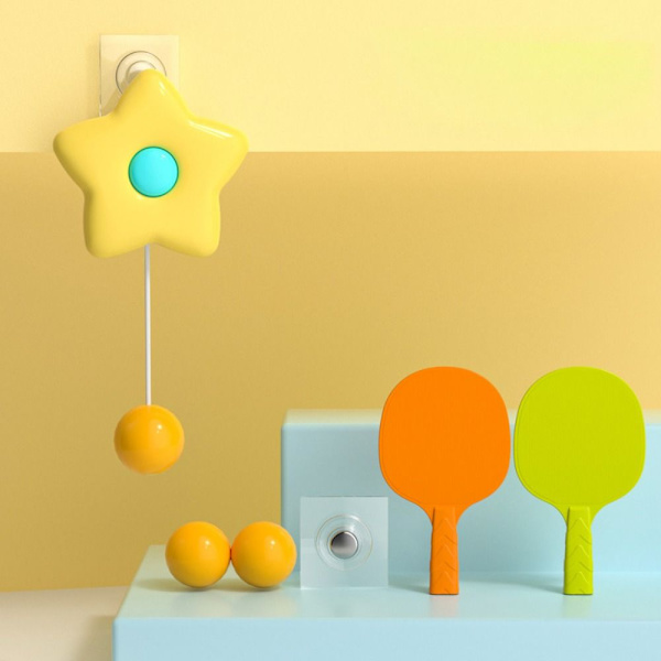 1 Set Hängande Bordtennistränare Ping Pong Rackets GUL yellow
