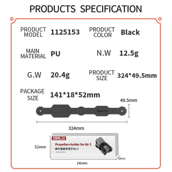 Propellerhållare Propellrar Stabilisator Fast skydd black