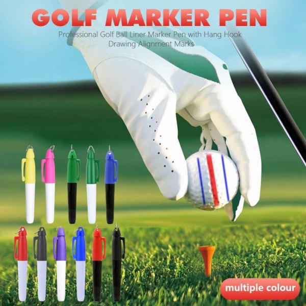 10 kpl Golf Marker Pen Golf Ball Liner 10 KPL MUSTA 10 KPL MUSTA 10pcs Black