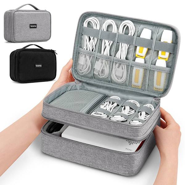 Digital oppbevaringsveske USB-kabelposer grey Style 2-Style 2