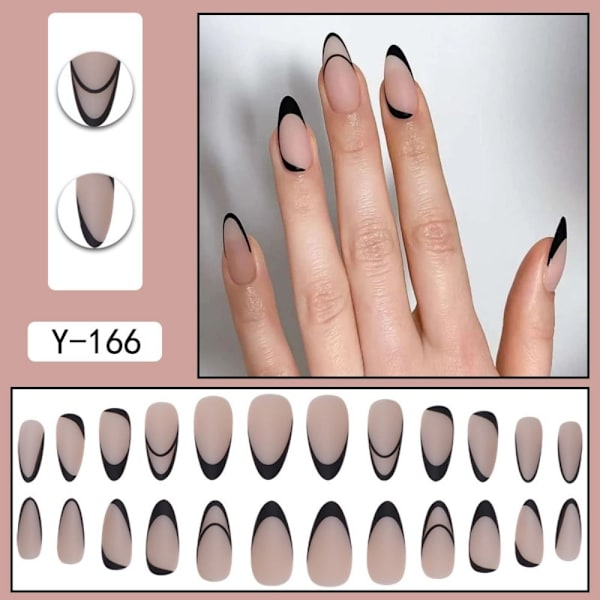 24 stk falske negle lange mandel W344 W344 W344
