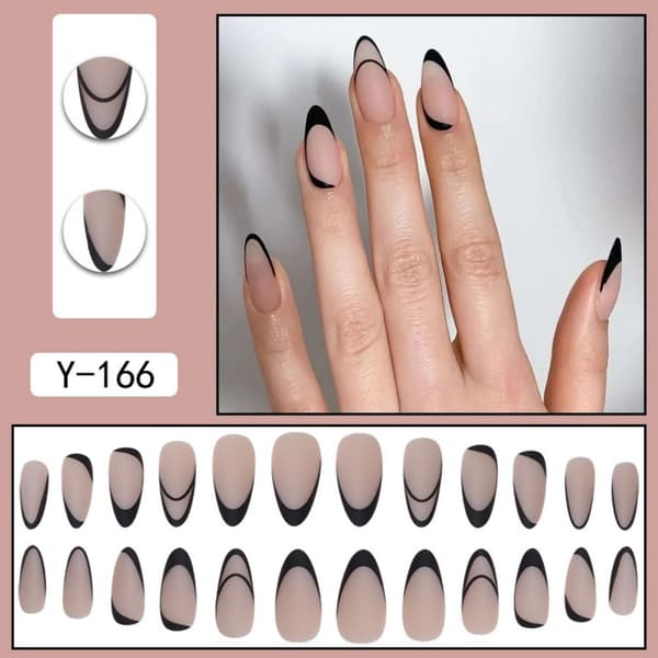 24stk False Nails Long Mandel W344 W344 W344