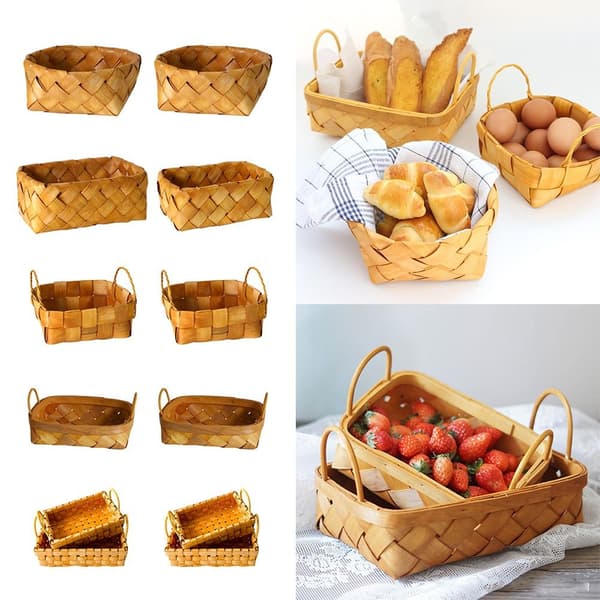 Kök Förvaringskorg Trä Handvävda korgar 2-S 2-S 2-S