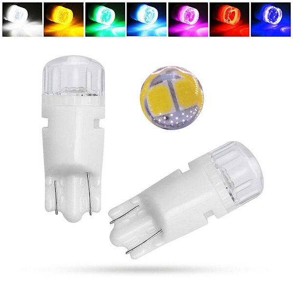 10stk LED Dashboard Lys Bil Instrument Pære GUL yellow