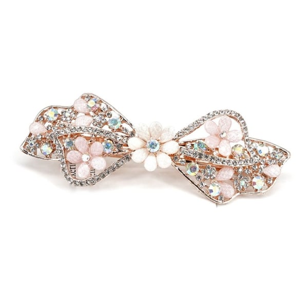 Crystal Flower Hair Clips Hair Barrettes PINK Pink