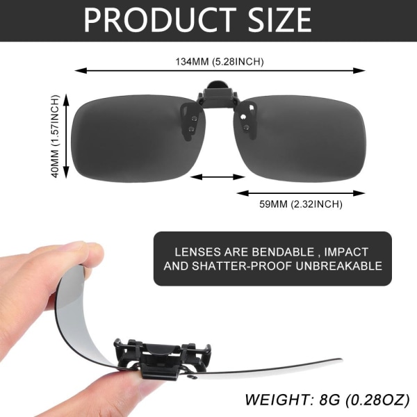 Clip-on solglasögon polariserade PHOTOCHROMIC PHOTOCHROMIC Photochromic