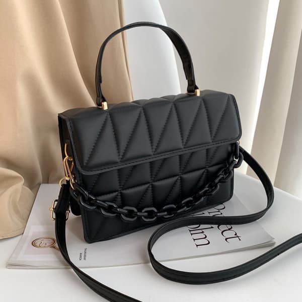 Rutig axelväska Crossbody-väskor VIT white