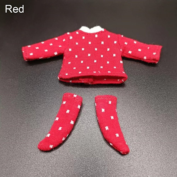Dukke T-skjorte Sokker Cotton Dot Bluse RØD Red