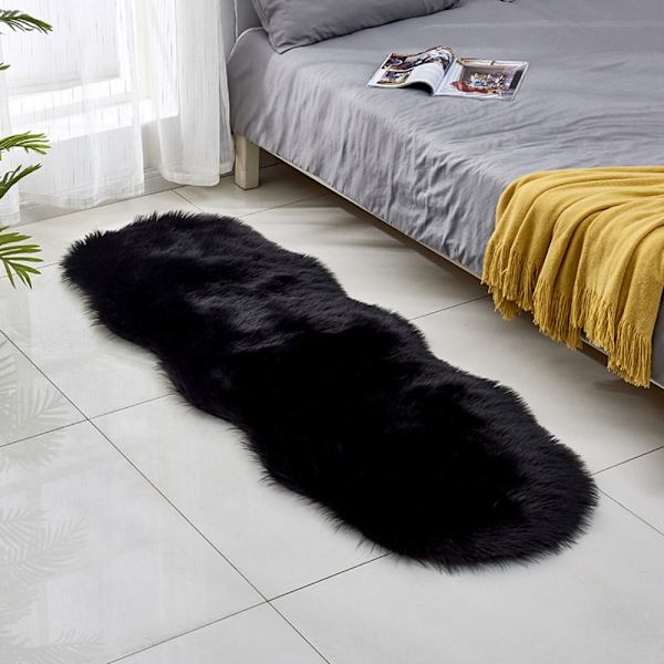 Fluffy Carpet jäljitelmä villatyyny MUSTA black