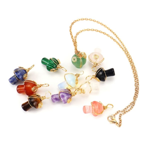 Healing Crystal Halsband Svamphalsband 4 4 4