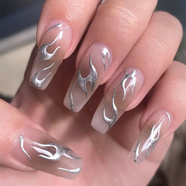 Fake Nails Middels Lengde Firkantet Hode