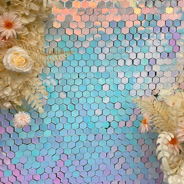 Hexagon Shimmer Board Sequin Panel SØLV SØLV Silver