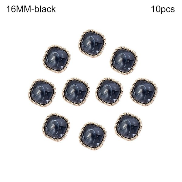 10 stk Klærknapper Skjorteknapper SVART 16MM10STK 10STK black 16MM10pcs-10pcs