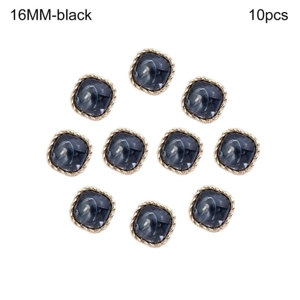 10 stk Tøjknapper Skjorteknapper SORT 16MM10STK 10STK black 16MM10pcs-10pcs