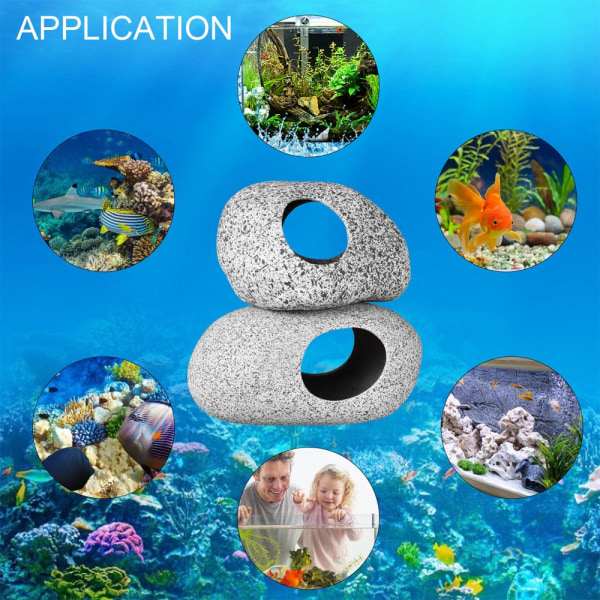 2PCS Aquarium Cave Decorations Hidden Cavern Fish Tank