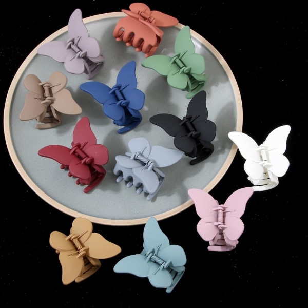 4 stk. Butterfly Hårspænder Matte Hårklo Clips C C C