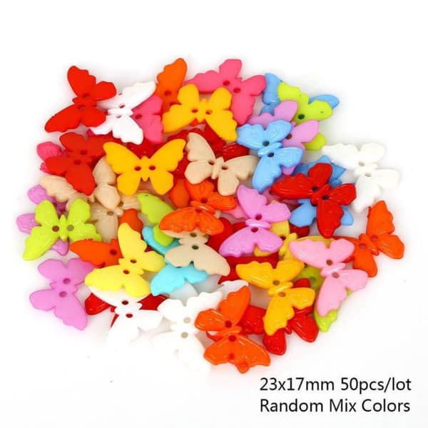 Butterfly Plast Buttons Assorted Butterfly Shape Buttons Mix