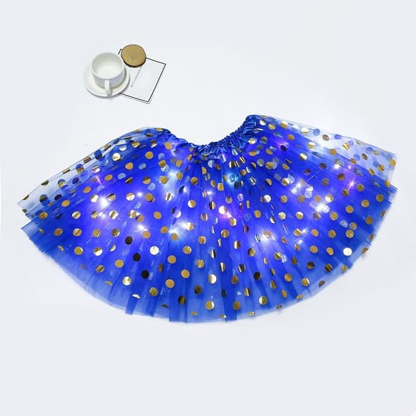 LED Tutu Nederdel Dance Pettiskirt SORT Black
