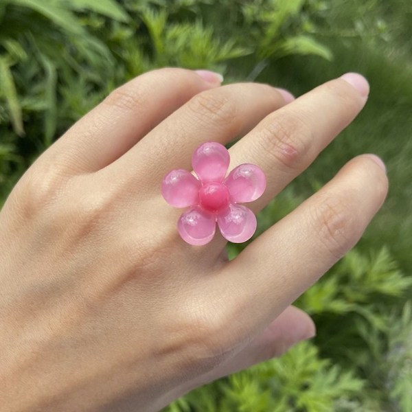 20 kpl Resin Finger Sormukset Sormisormukset DEEP PINK Deep Pink