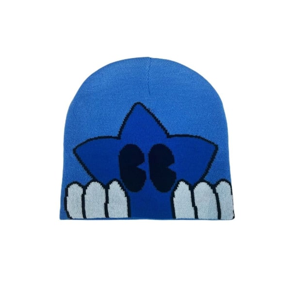 Strikkehue Hue Beanie Bonnet BLÅ blue