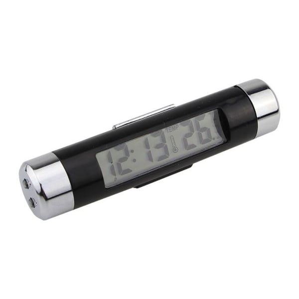 Bil digital klokke temperaturvisning elektronisk termometer Black