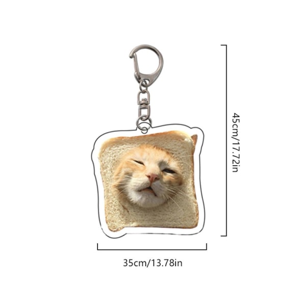 6 stk Toast Cat nøkkelring nøkkelring STIL 3 STIL 3 Style 3