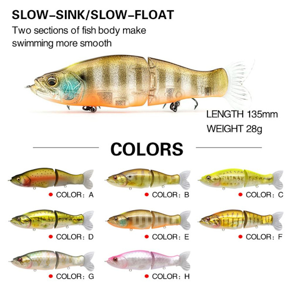Multi Section Fishing lokke Minnow Bait E E E