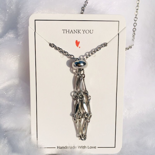 Crystal Holder Cage Halskjede Crystal Net Metal Necklace S S