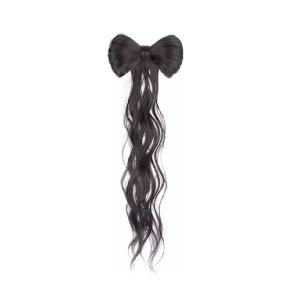 Ponytail Peruk Clip Bowknot Halvband Peruk Clip SVART BRUNT black brown