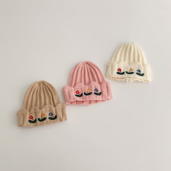 Baby broderi Caps Solid Beanies GUL Yellow